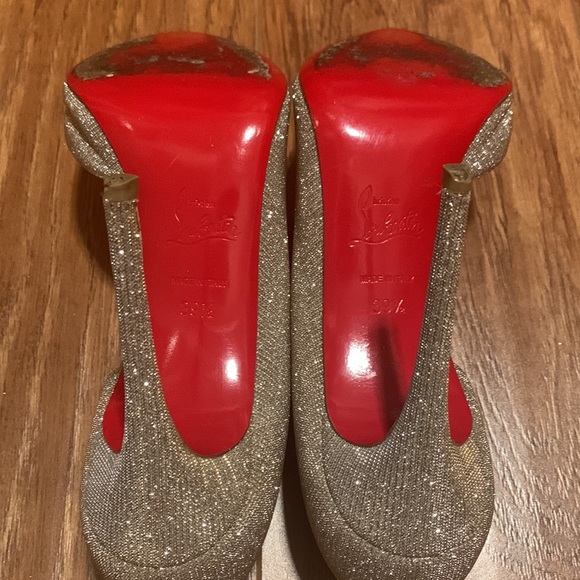 Christian Louboutin | Iriza 100mm | Glitter silver/gold Size 39.5 - Picture 11 of 14